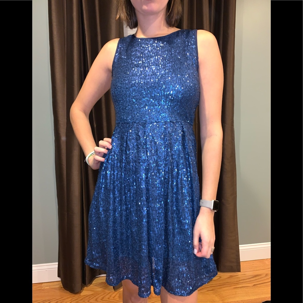 Blue sequence dress
